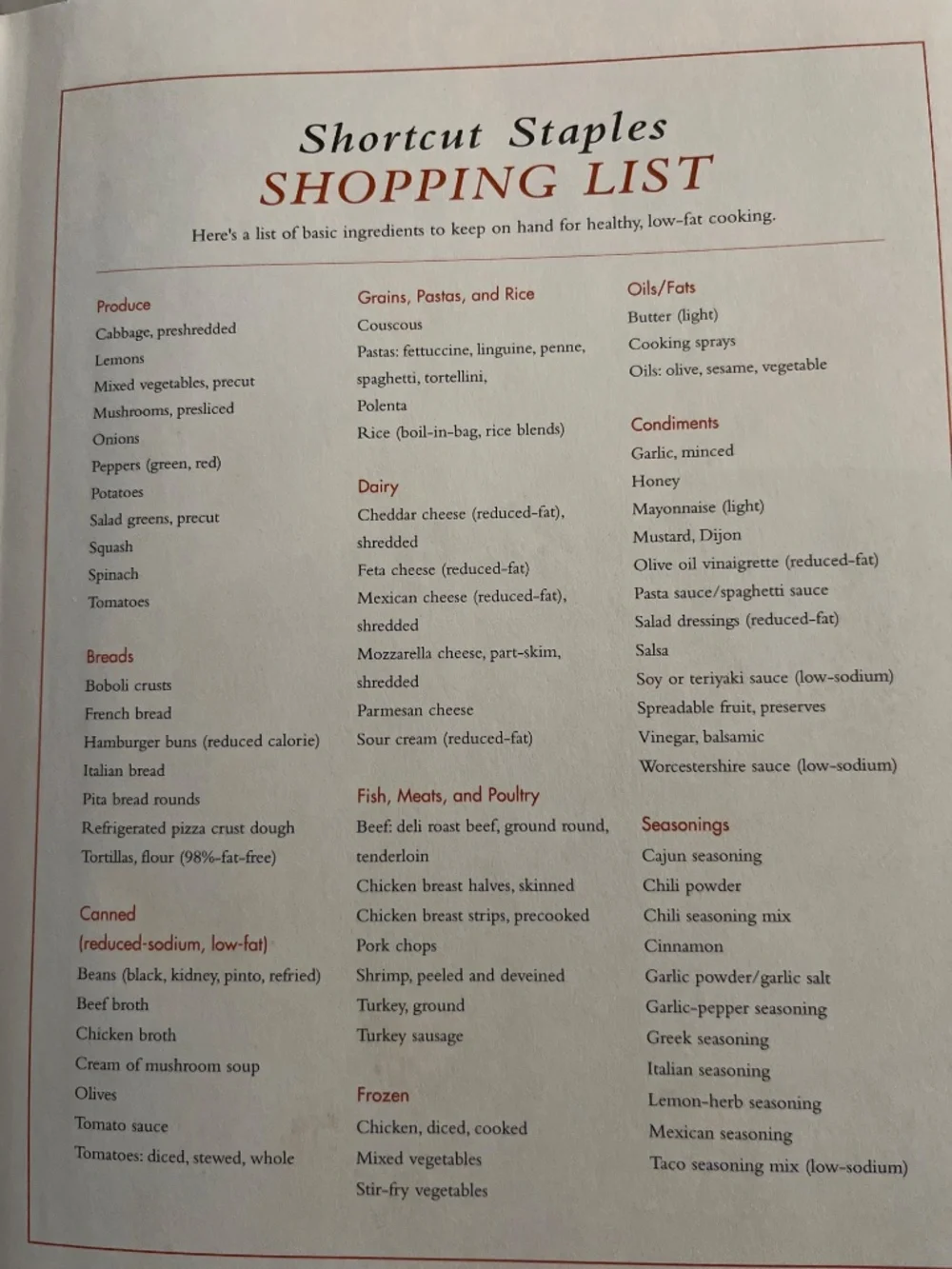 Weight Watchers Shortcut Cookbook